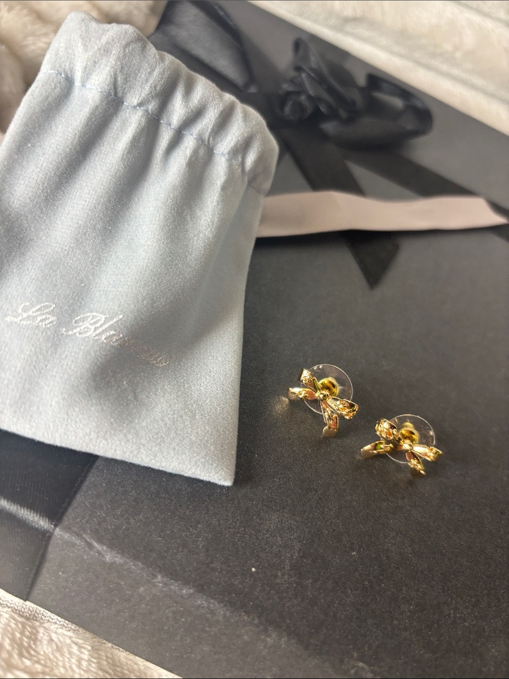 La Blancus Gold Plated  Bow Earrings  NWT